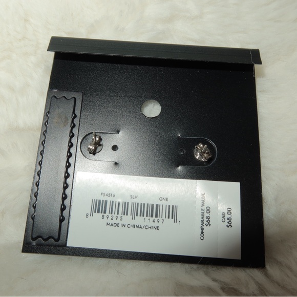 Coach Crystal Embellished Earrings in Silver - Picture 6 of 6